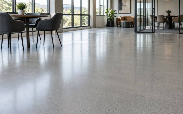 Seamless floor in an open office in Cambridge